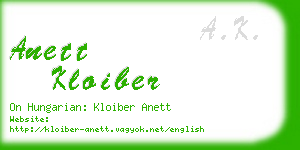 anett kloiber business card